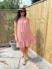 Rust Striped Dress Trinity