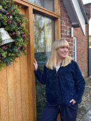 Navy Chenille Zip Hoodie Mia