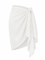 White Essential Raw Edge Scarf