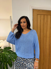 Denim V Neck Knit Jodie