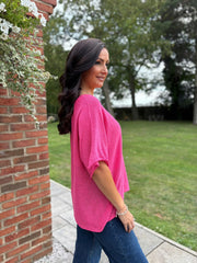 Lipstick Reverse Seam Lightweight Knit Jo