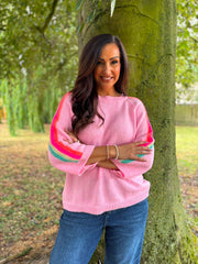 Pink Striped Detail Knit Polly