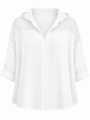 White Bubble Cotton Hooded Jacket Amelie