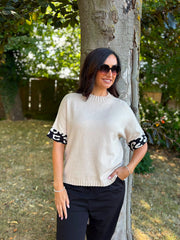 Stone Leopard Cuff Knit Jessica