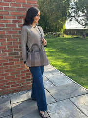 Mocha Multi Fabric Handbag