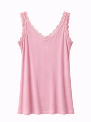 Rose Lace Ribbed Vest Libby