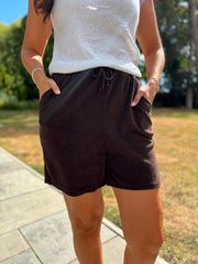 Chocolate Towelling Shorts Natasha