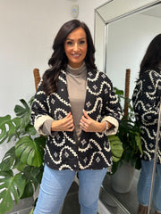 Black Luxury Applique Quilted Jacket