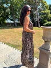 Sparkle Leopard Halter Neck Dress Alyssa