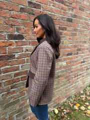Chocolate Checked Blazer Sara