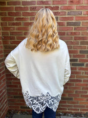 Winter White Lace Detail Knit Rachel