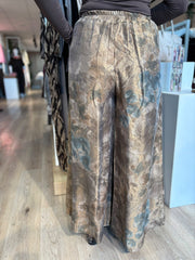 Mocha Shimmer Floral Trousers Adele