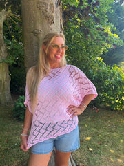 Pink Abstract Pattern Knit Tori