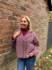 Wine Double Breasted Coat Leanne