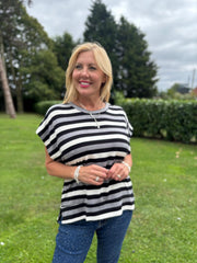Black Stripe Knit Top Stacey