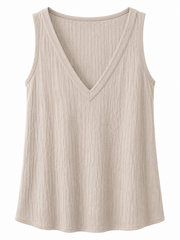Mocha Textured Vest Top Kaylee