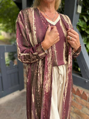 Wine Brushstroke Shimmer Cardigan Freya