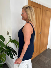 Navy Raw Edge Textured Vest Alesha
