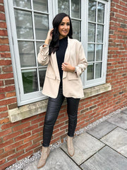 Stone Pinstripe Take You Anywhere Jacket