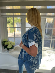 Denim paisley Print Shirt Leonora