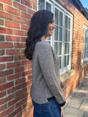 Mocha Layered Knitted Cardigan Evelyn