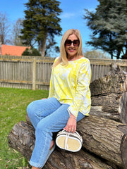 Yellow Tie-Dye Long Sleeve Top Alexis