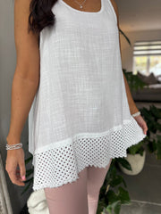 White Multi Hole Trim Vest Terri
