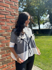 Charcoal Applique Floral Knit Tanya