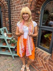 Lipstick Diamond Tassel Scarf