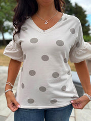 Stone Polka Dot Top Amber