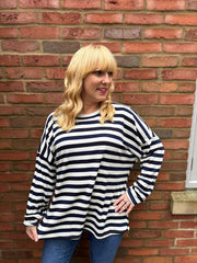 Navy Stripe Long Sleeve Top Yasmin