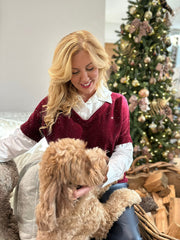 Wine Shimmer Layered Top Ellis