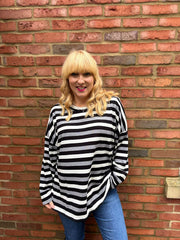 Black Stripe Long Sleeve Top Yasmin