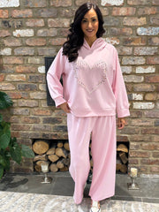 Pink Embellished Heart Tracksuit Cassie
