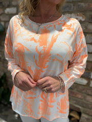 Orange Tie-Dye Long Sleeve Top Alexis