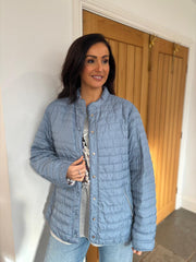 Denim Premium Reversible Puffer Jacket Seraphina