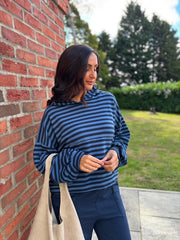 Denim Striped Hoodie Ella