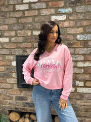 Pink Premium Cotton Miami Sweatshirt Alex