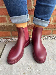 Wine Chelsea Style Wellie Boots