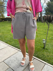Mocha Bubble Cotton Shorts