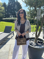 Mocha Textured Drawstring Jacket Kaylee