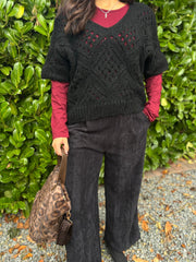 Black Cosy Diamond Knit Sofia