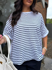 White Striped Top Justine