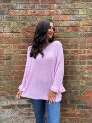 Pink Super Soft Flute Sleeve Knit April