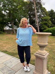 Blue Abstract Pattern Knit Tori