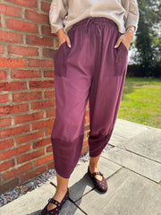 Grape Mesh Detail Barrel Leg Trousers Parker