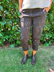 Chocolate Floral Printed Trousers