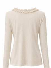 Stone Ruffle Detail Top Jeanelle