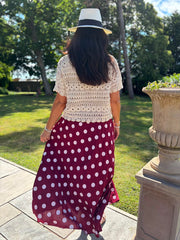 Wine Polka Dot Skirt Amy