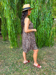 Mixed Leopard Sleeveless Dress Cleo